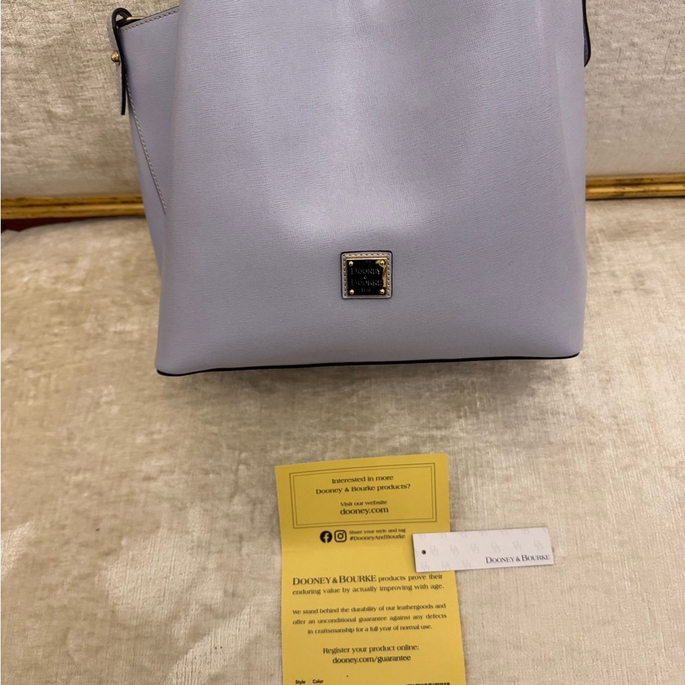 Dooney & Bourke Periwinkle Tote Bag with Metallic Logo